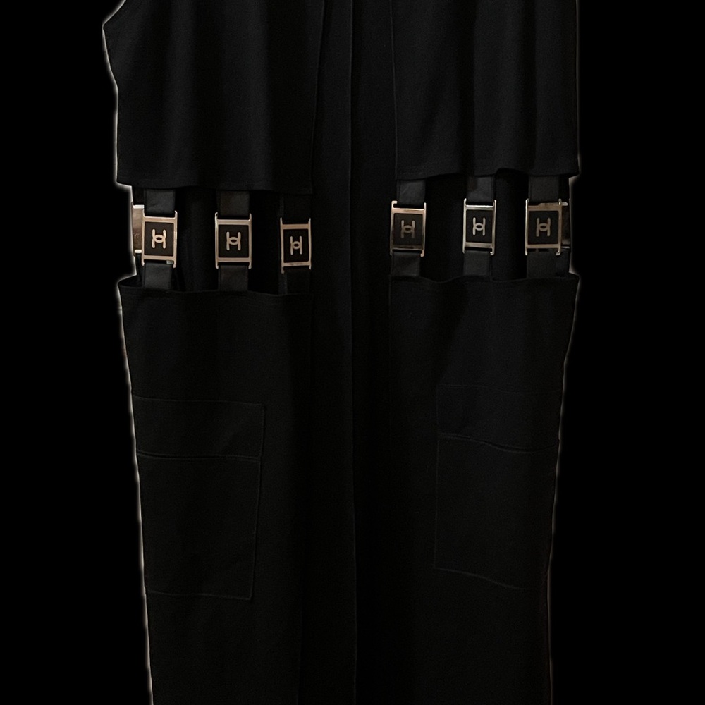 Black Vest with Buckle Accents